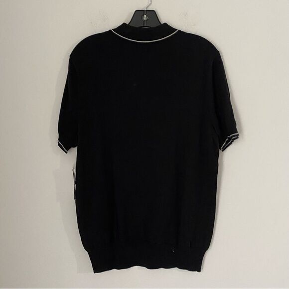 Club Room Men’s Lightweight Black Knit Polo Short size S 100% Cotton - Picture 4 of 4